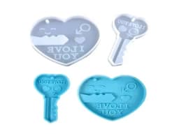 1 Set Creative Handmade Lovers Lock Keychain Epoxy Resin Mold Earrings Pendant Silicone Mould DIY Crafts Jewelry Necklace Mold