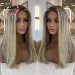 13x4 Ash Blonde Highlight Wig Human Hair Glueless 13x6 Straight Lace Front Wigs Transparent Body Wave Human Hair Wigs For Women