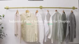 Industrial Pipe Metal Clothes Rail Wall Mounted Germent Rack Hanging Stand