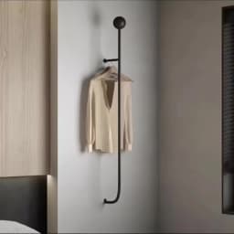 Nordic Men Metal Black Coat Racks Wall Iron Mounted Entryway Modern Bedroom Clothes Rack Simple Garment Perchero Decorative