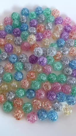 100-30pcs 8 10 12mm Cracked Acrylic Round Beads Glitter Loose Spacer Beads For Jewelry Making Diy Bracelet Necklace Keychain