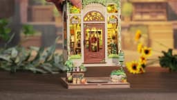Cutebee DIY Miniature House Book Nook Bookshelf Insert Dollhouse Model Street Shop Series Wooden Bookshelf Toys Birthday Gifts