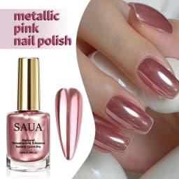 Rose Gold Metal Nail Polish, Fast Drying, No Baking, Lasting Improvement of Beauty, No Need for Light Nail Polish