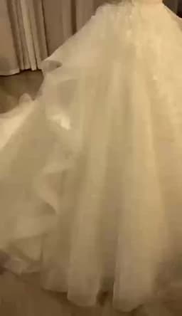 BEPEITHY Customized Sweetheart Ivory Glitter Wedding Dresses For Bride Court Train Appliques Women A-line Lace Bridal Gown 2023