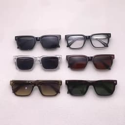 SHAUNA Retro Rivet Rectangle Sunglasses UV400 Sun Glasses