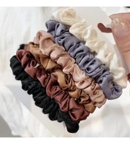 6Pcs Advanced and Elegant, Minimalist Simulation Silk Hair Loop, Versatile, High-end Tie Hair Rope, High Ponytail Leather Band.