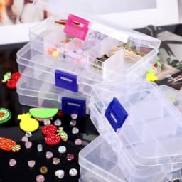 8/10Grids Transparent Plastic Storage Jewelry Box Compartment Adjustable Container Storage Case Beads Ring Portable Organizer