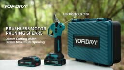 YOFIDRA 30MM Brushless Shearing Scissors 2 Gears Cordless Garden Fruit Tree Branch Pruning Power Tools For Makita Battery Pin