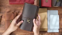 A5 Three Fold Journal Real Leather Notebook Refillable Vintage Style Diary Traveler Note Books Back to School Gift