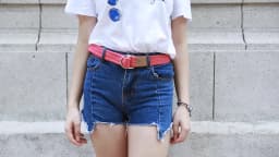 New men's and women's Korean version 16 color double loop buckle canvas belt 43 inch casual pants canvas belt youth pants belt