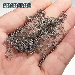 PROBEROS 200pcs Fishing Snap Lure 00#-4# Connector Fishing Clip Carabiner Snap Quick Change Snap Terminal Stainless Steel Tackle