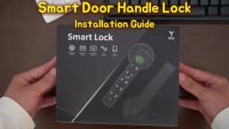 YFK Tuya 5-in-1 Smart Door Handle Lock Bluetooth Fingerprint Keyless Entry Lock Fake PIN NFC IC Card Temporary Password APP Remote Unlock Interior Smart Life Lock for Home Apartment Office Wooden Door