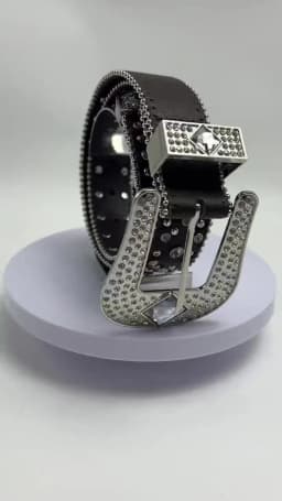1 Piece Women's PU Coffee Metal Accessory Rhinestone Cross Chain Buckle Waistband Fashion Trendy Bohemian Style Belt Suitable Fo