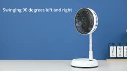 Home Bedroom Outdoor Camping Foldable Vertical Desktop Electric Fan Remote Control Silent Timed Left Right Rotation Black Fan