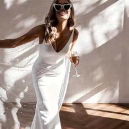 Spaghetti Straps Satin Mermaid Wedding Dress Deep V Neck Open Back Bridal Gown Pearl Veil Long Train Simple Civil Bride Dress
