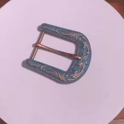 HUGE BIG VINTAGE COPPER FLOWR RODEO RANGER COWBOY TEXAS WESTERN PIN BELT BUCKLE