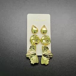 12pcs Fashionable Lightweight CCB Smooth Flower, Bow, Heart Shaped Earring Set, Suitable For Daily Life Or Party Wear,