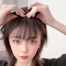 Wig Air Bangs Wig Piece Female Ultra-Thin Qi Bangs Without Trace 5X5CM Women Toupee With a Cut Bang Silk Skin Base Fringe