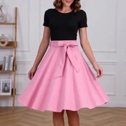Women Retro Vintage Midi Long Skirt Solid Elegant Faldas High Waist A Line 50s Swing Skirts