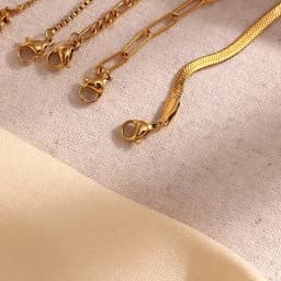 E.B.belle Blade Chain Figaro Chain Twists Chain Bracelet 18K Gold Plated 316L Stainless Steel Jewelry Women's Hand Bracelets