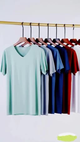 Men V Neck Ice Silk T Shirt Seamless Solid Color Slim Short Sleeve Summer Thin No Trace Invisible Bottoming Shirt Casual Daily
