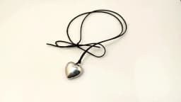 Women Large Puffed Heart String Choker Necklace Gothic Love Heart Pendant Layer Lace Rope Leather Chain Cool Y2K Party Jewelry