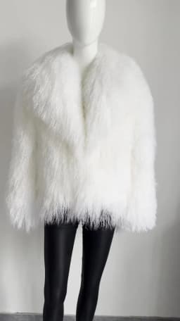 Beiziru Women's Mongolia Sheep Fur Coat Turn-down Collar Real Warm Stylish Outerwear Jacket