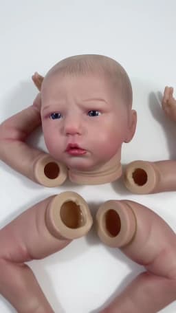 MRB 19 inch Already Painted Reborn Doll Kits Ellie-Sue With Blue Eyes Vinyl Reborn 3D Painted Skin Unassembled DIY Doll Kit Mold