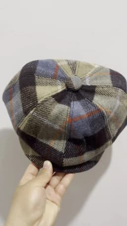 HT4438 Berets Men Women Autumn Winter Octagonal Flat Cap Retro Artist Painter Beret Hat for Men Male Female Plaid Wool Beret Cap