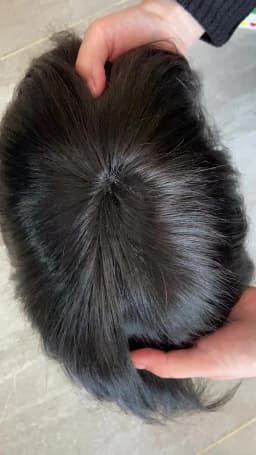20mm Curly Toupee for Men 8”x6” Euro Virgin Human Hair Replacement Systems Men's Hairpieces Mono Lace Top with Durable PU Around