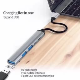 5-in-1 USB 3.0 HUB 5Gbps USB C Docking Station PD 65W Type C to USB HUB USB 3.0 Splitter OTG Adapter For PC Laptop Macbook Pro