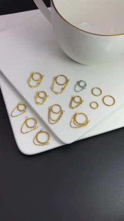 1pc Stainless Steel Simple Septum Piercing Nose Rings Women Hoop Earrings with Chain Gold Color Tragus Rook Ear Piercing Jewelry