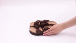 Kidmi New Men Sandals Men Double Buckle Sandals Cork Suede Men Slippers Outdoor Beach Slide Sandals Casual Soft Nonslip Sandals