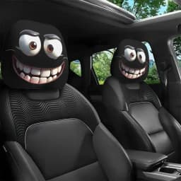 Set of 2 Car Headrest Covers: Perfect for Daily Commutes   Features Quirky Ghosts,