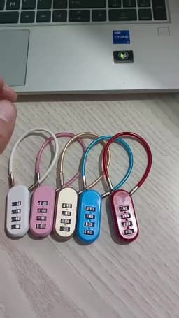 Portable Zinc Alloy 4 Digit Password Lock Wire Rope Anti-theft Backpack Zipper Lock Padlock Luggage Combination Lock Travel