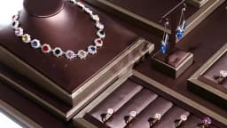 Brown Pu Leather Jewelry Display Stand Ring Earrings Necklace Pendant Bracelet Storage Display Stand