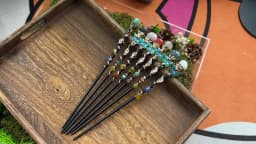 1PC Amethyst Rolling Stone Magic Scepter Natural Stones Fairy Lucky Tumble Stone Gem Scepter Decorative Fairy Magic Stick