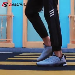 Baasploa Running Shoes For Men Lightweight Sneakers Man Designer Mesh Sneaker Lace-Up Male Breathable Sports Tennis Shoe