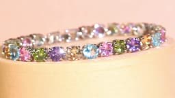 CWWZircons Multicolor Round Cubic Zirconia Pave Silver Color Classic Link Chain Tennis CZ Bracelets for Women Jewelry Gift CB295