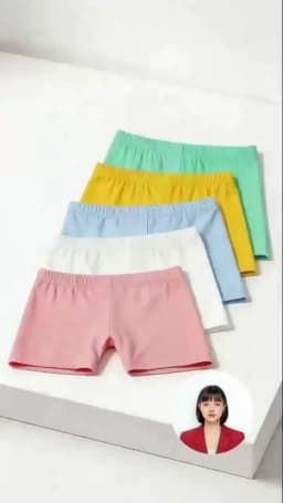 2Pcs Summer Solid Color Kids Leggings Girls Safety Shorts Leggings Girls' Beach Shorts Are Suitable for Children Aged 2-12 Years