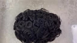 15mm Curly Human Hair Wigs for Men Thin Skin Male Toupee Human Hair Full PU 0.14cm Man's Wigs Capillary With Knots Natural Color