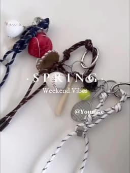 INS Handmade Nylon Rope Keychain DIY Personalized Pendant Rope Key Chain Y2K Korean Style Couple Climbing Rope Bracelet
