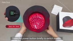 Hello Face T100 336 LEDs Red Light Bucket Hat with 660nm & 850nm Infrared for Daily Scalp Care and Home Wellness