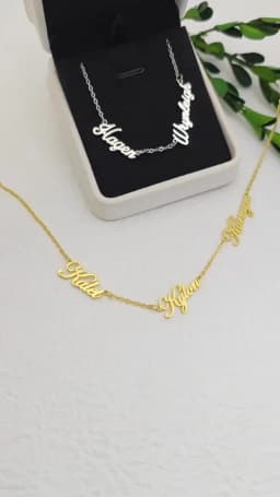 DOREMI Multi Names Stainless Steel Waterproof Personalized Necklace Mini Names Cursive Necklace