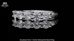 AnuJewel 4mm Moissanite Wedding Band Ring