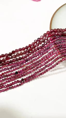 Fine 100% Natural Stone Beads Faceted Red Garnet Loose Round Gemstone For Jewelry Making DIY Bracelet Necklace Charm 2-4mm
