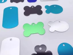 Random Mix 100pcs Aluminum Blank ID Tag Personalized Pet Dog Cat Name Plates Custom Pendant Engravable Ornament Accessories