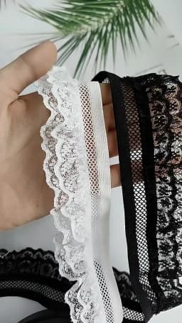 1 Yard White Black Elastic Lace Fabric Handmade DIY Accessories Party Wedding Decoration 4cm Wide