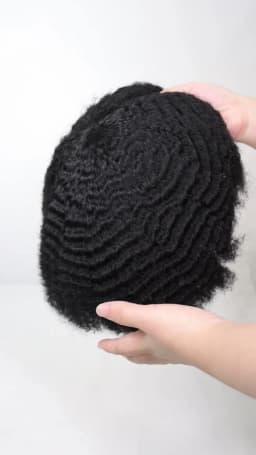 Afro Toupee for Men Thin Skin Human Hair Replacement System Mens Hair Prosthesis African American Full PU Man Hairpiece #1