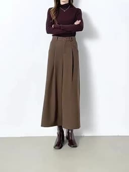 SENTUBILA Women's Ankle-Length Pant 2026 Autumn Elastic Waist Pleated Trousers Loose Fit Office Commuter Bottoms 154K58799